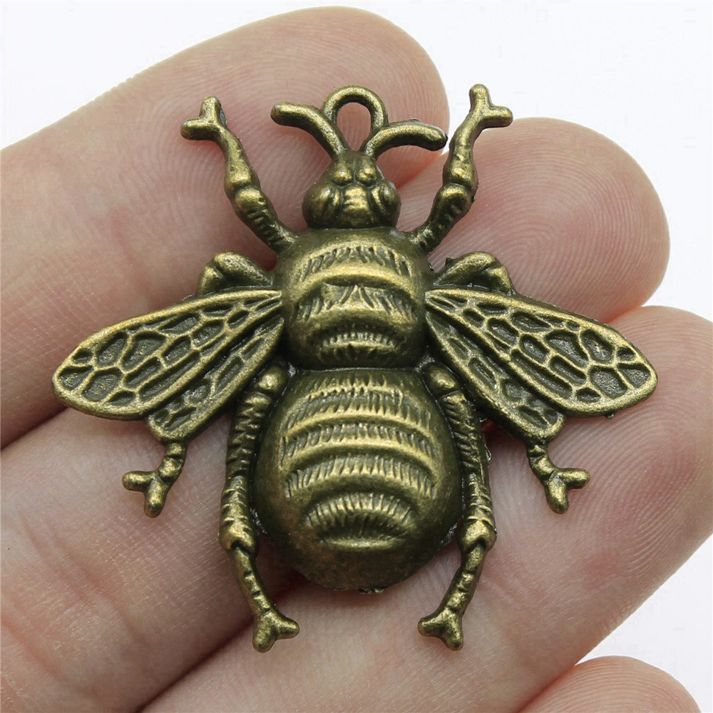 Vintage Fashion Stores - Queen Bee Insect Charm Pendant Alloy