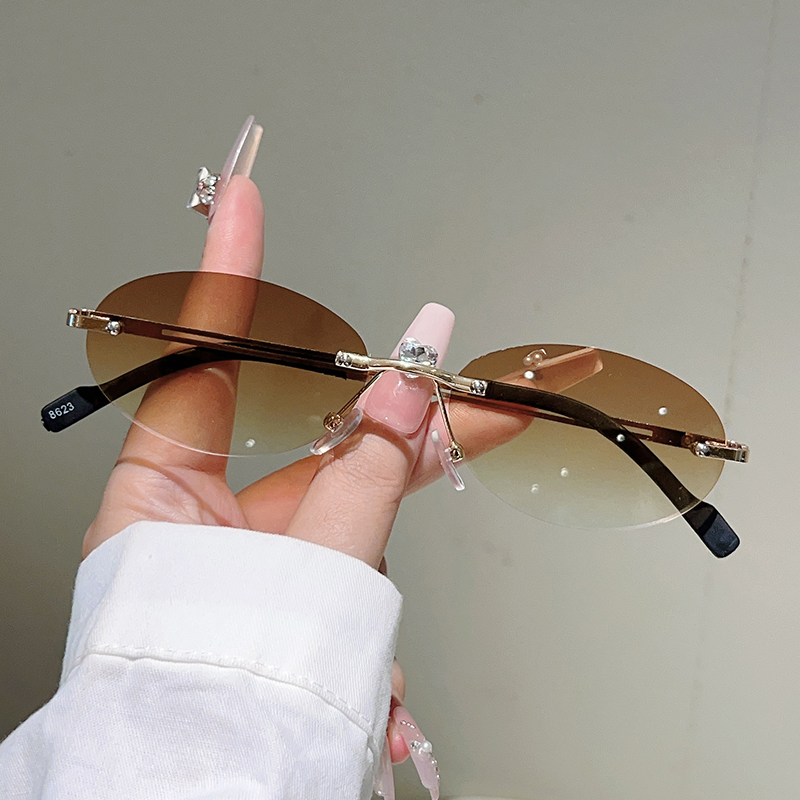 Rimless Oval Sunglasses Women  - đánh giá và giá Vintage Outdoor Fashion