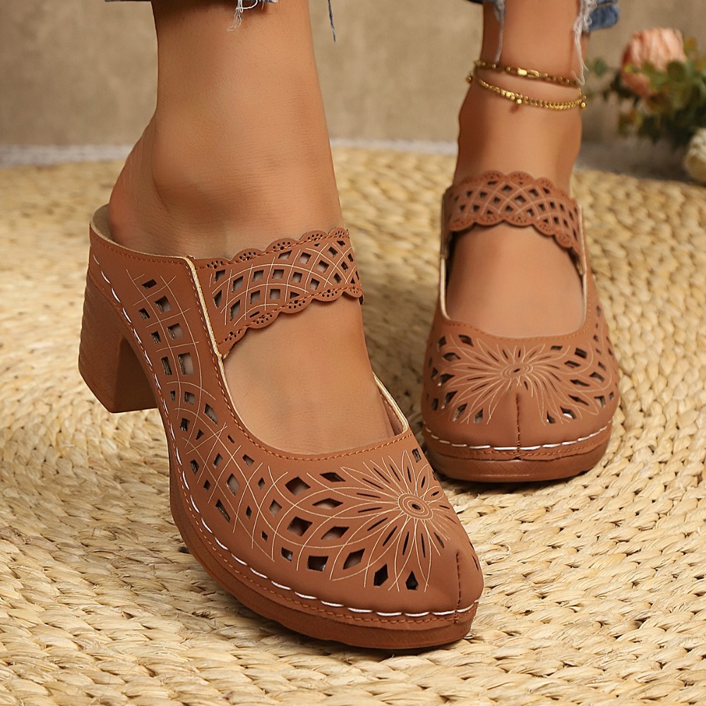 Women Hollow Cutout Mules Chun - đánh giá và giá Vintage Fashion Dresses