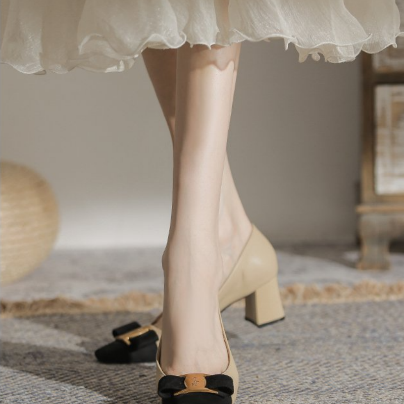 Women's Two Tone Block Heel Pu - đánh giá và giá Vintage Fashion Dresses